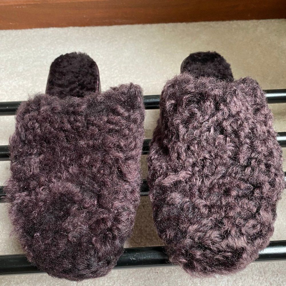 ROSS & SNOW Women Julia Shearling Plush Slippers - NEW NWOB
